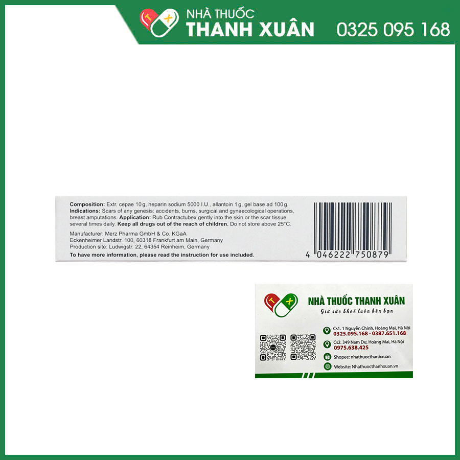 Contractubex gel bôi trị sẹo